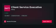 Client Service Executive at Davy Jobs | Skills & Interview Guide