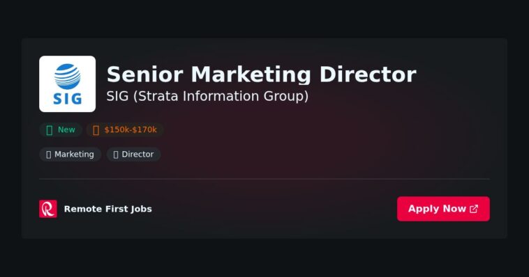 Senior Marketing Director at SIG (Strata Information Group) Jobs | Skills & Interview Guide Senior Marketing Director at SIG (Strata Information Group) Jobs | Skills & Interview Guide