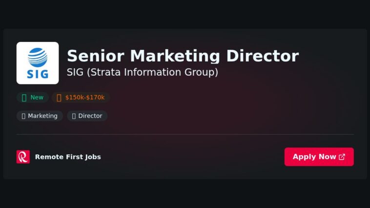 Senior Marketing Director at SIG (Strata Information Group) Jobs | Skills & Interview Guide Senior Marketing Director at SIG (Strata Information Group) Jobs | Skills & Interview Guide