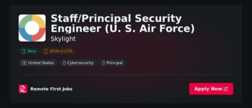 Staff/Principal Security Engineer (U. S. Air Force) at Skylight Jobs | Skills & Interview Guide