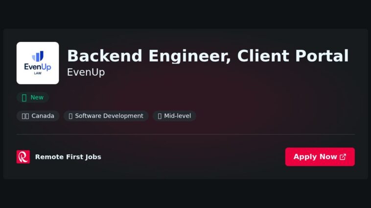 Backend Engineer, Client Portal at EvenUp Jobs | Skills & Interview Guide Backend Engineer, Client Portal at EvenUp Jobs | Skills & Interview Guide