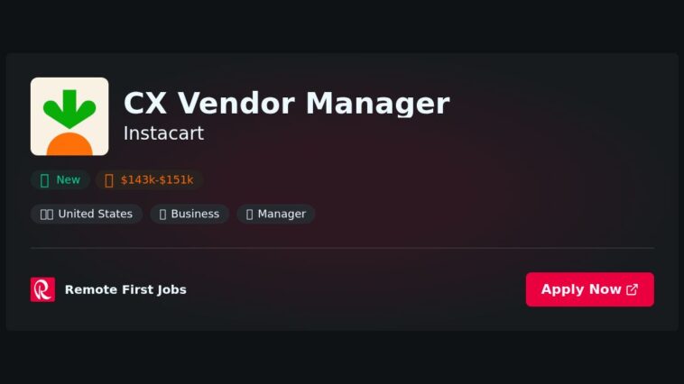 CX Vendor Manager at Instacart Jobs | Skills & Interview Guide