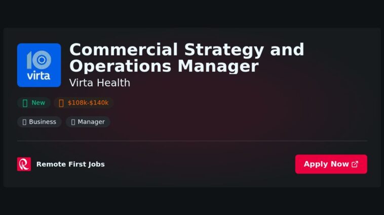 Commercial Strategy and Operations Manager at Virta Health Jobs | Skills & Interview Guide Commercial Strategy and Operations Manager at Virta Health Jobs | Skills & Interview Guide