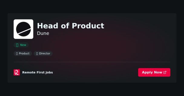Head of Product at Dune Jobs | Skills & Interview Guide