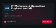 IT Workplace & Operations Engineer (m/f/d) at Zoi Jobs | Skills & Interview Guide