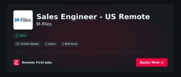 Sales Engineer – US Remote at M-Files Jobs | Skills & Interview Guide