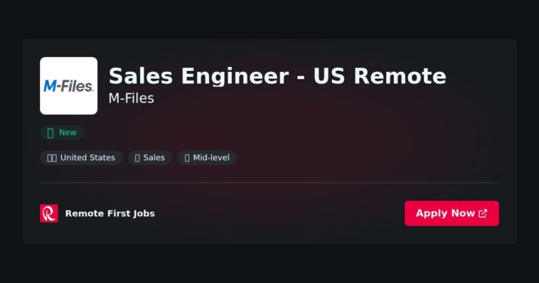 Sales Engineer – US Remote at M-Files Jobs | Skills & Interview Guide