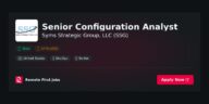 Senior Configuration Analyst at Syms Strategic Group, LLC (SSG) Jobs | Skills & Interview Guide