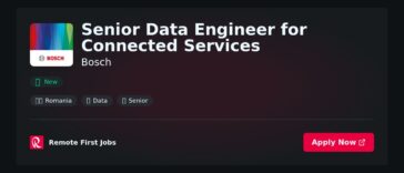 Senior Data Engineer for Connected Services at Bosch Jobs | Skills & Interview Guide