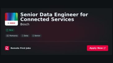 Senior Data Engineer for Connected Services at Bosch Jobs | Skills & Interview Guide