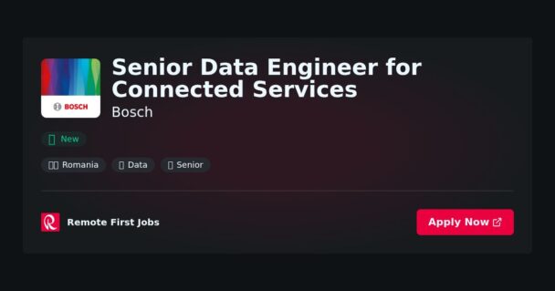 Senior Data Engineer for Connected Services at Bosch Jobs | Skills & Interview Guide Senior Data Engineer for Connected Services at Bosch Jobs | Skills & Interview Guide