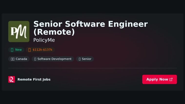 Senior Software Engineer (Remote) at PolicyMe Jobs | Skills & Interview Guide Senior Software Engineer (Remote) at PolicyMe Jobs | Skills & Interview Guide