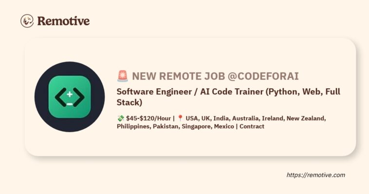 Software Engineer / AI Code Trainer (Python, Web, Full Stack) Jobs | Skills & Interview Guide Software Engineer / AI Code Trainer (Python, Web, Full Stack) Jobs | Skills & Interview Guide