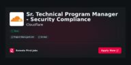 Sr. Technical Program Manager – Security Compliance at Cloudflare Jobs | Skills & Interview Guide